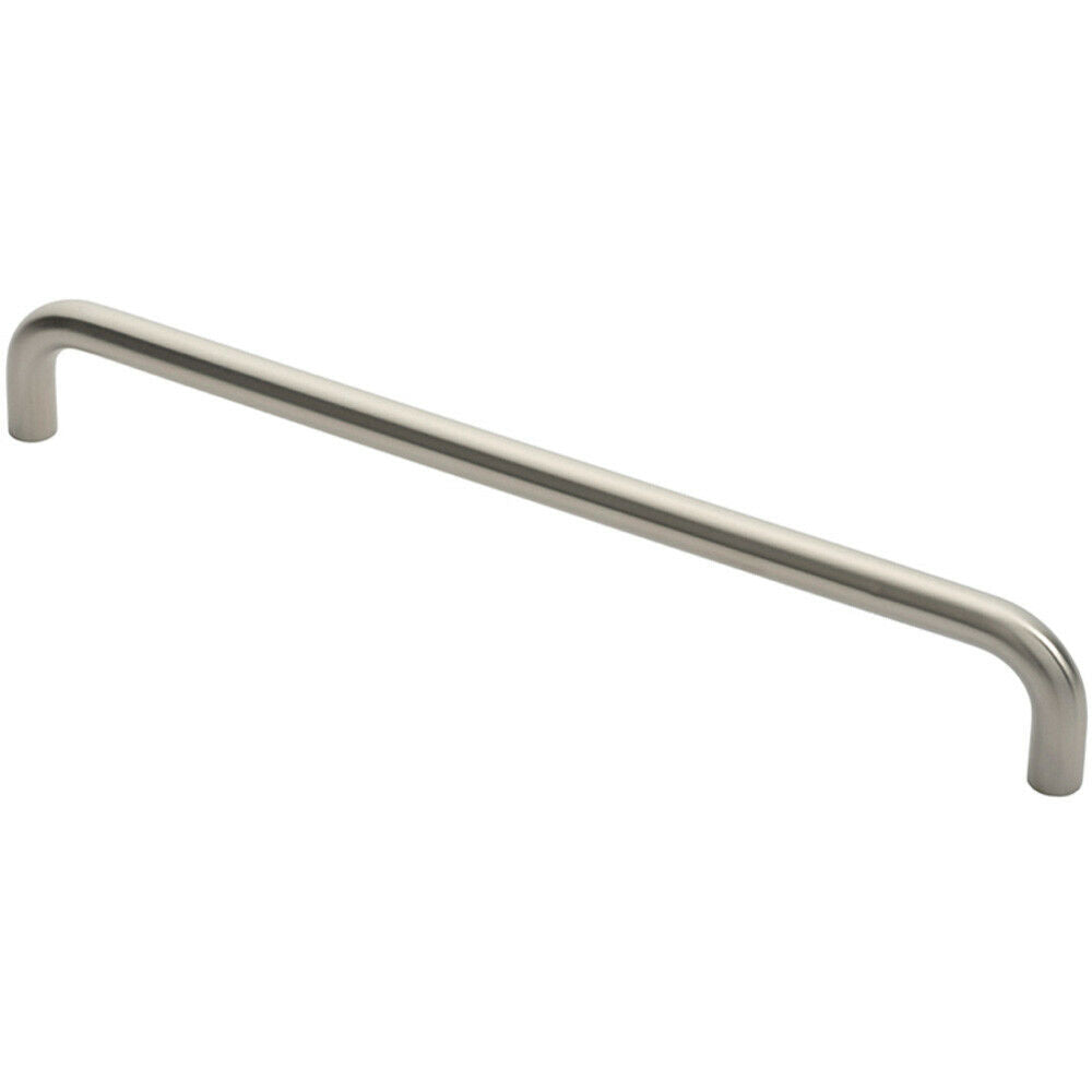 Loops Round D Bar Pull Handle 444 x 19mm 425mm Fixing Centres Satin Steel in Metallics