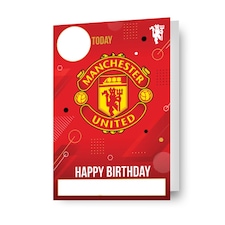 Manchester United FC Personalise Birthday Card With Sticker Sheet