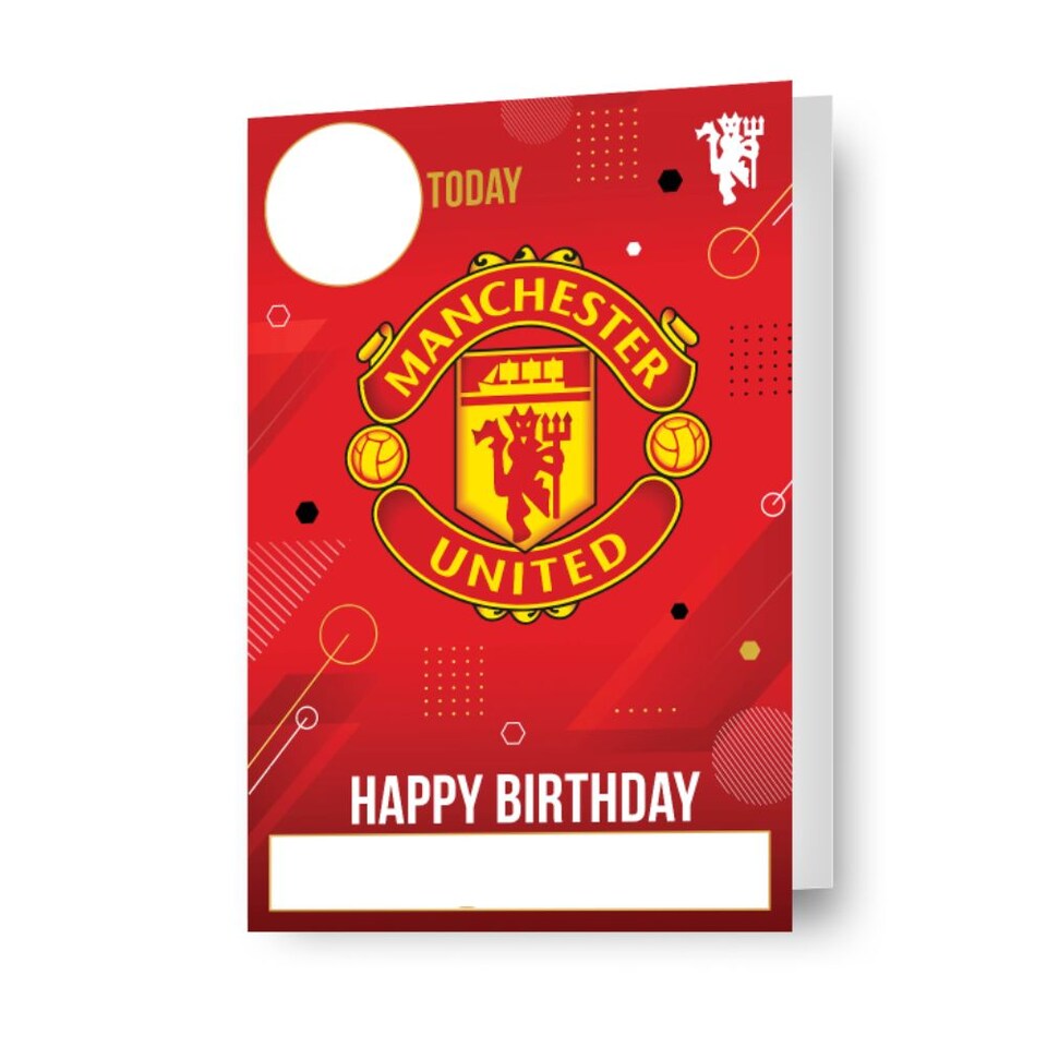 image 1 of Manchester United FC Personalise Birthday Card With Sticker Sheet