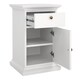 image 6 of Paris Nightstand 1 Door + 1 Drawer in White