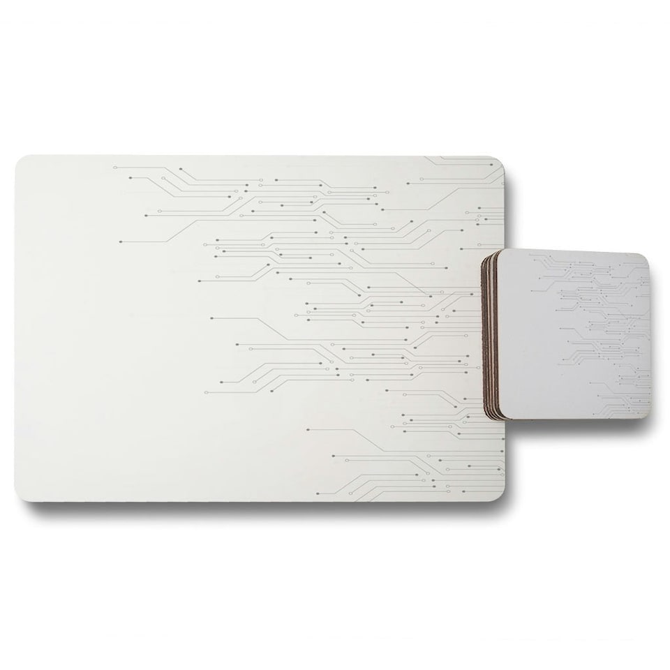 image 1 of digital background with technology circuit board (Placemat & Coaster Set)