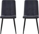 image 2 of MCC Direct Henri Faux Suede Leather Dining Chairs Set of 4 Black