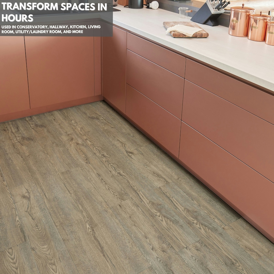 image 1 of NOVECRAFTO Self Adhesive Vinyl Floor Planks – Peel & Stick Flooring – Dark Brown Oak Effect – Easy DIY Installation – Durable & Waterproof Tiles Brown | 5 sqm