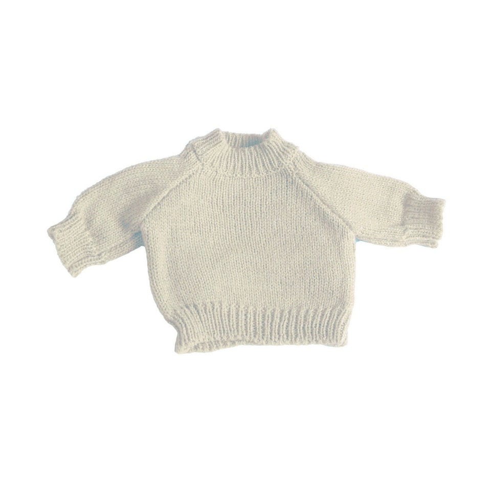 Mumbles Teddy Bear Jumper - Cream - M