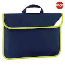 Quadra Enhanced-Vis Book Bag - 4 Litres (Pack of 2) - French Navy - One Size Blue