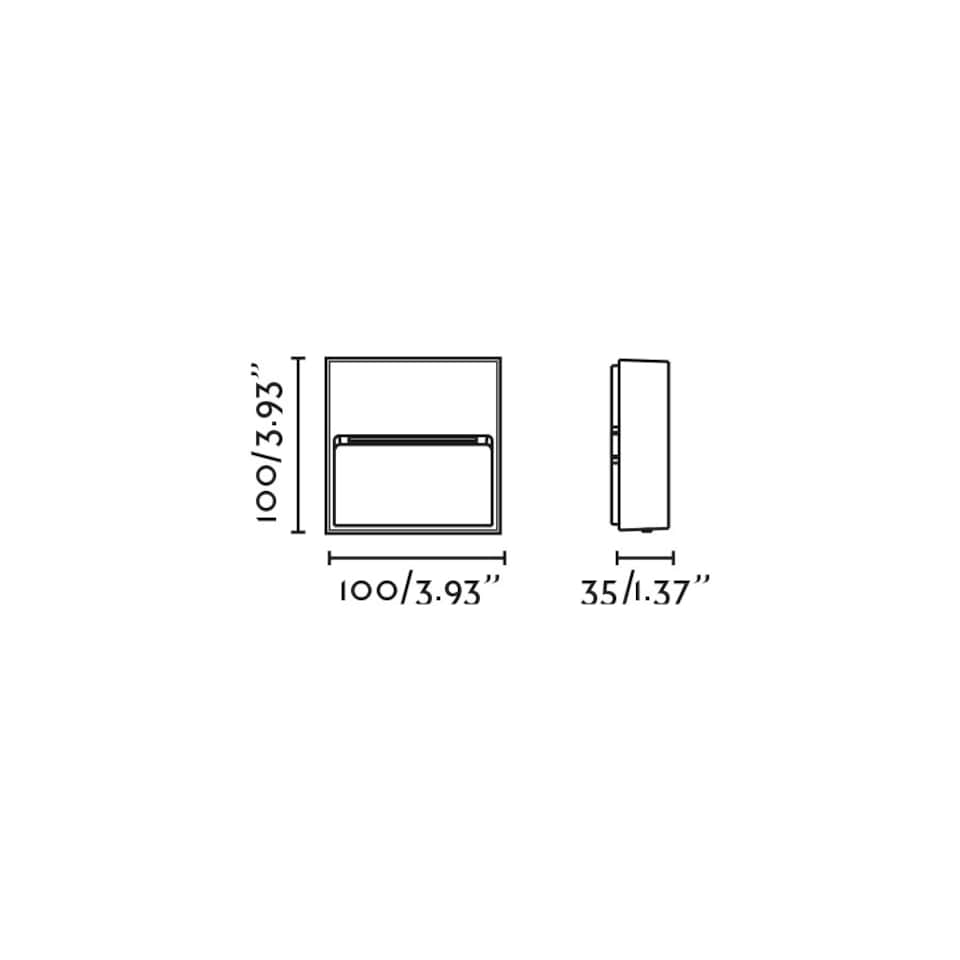 image 1 of Dune Square LED Outdoor Flush Wall Lamp Rust Brown IP65 CCT 2200-4000K