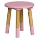 image 2 of Kids Wooden Stool Seat Round Chair Toddlers Kids Small Children Home Nursery | Multi | 2 Pink