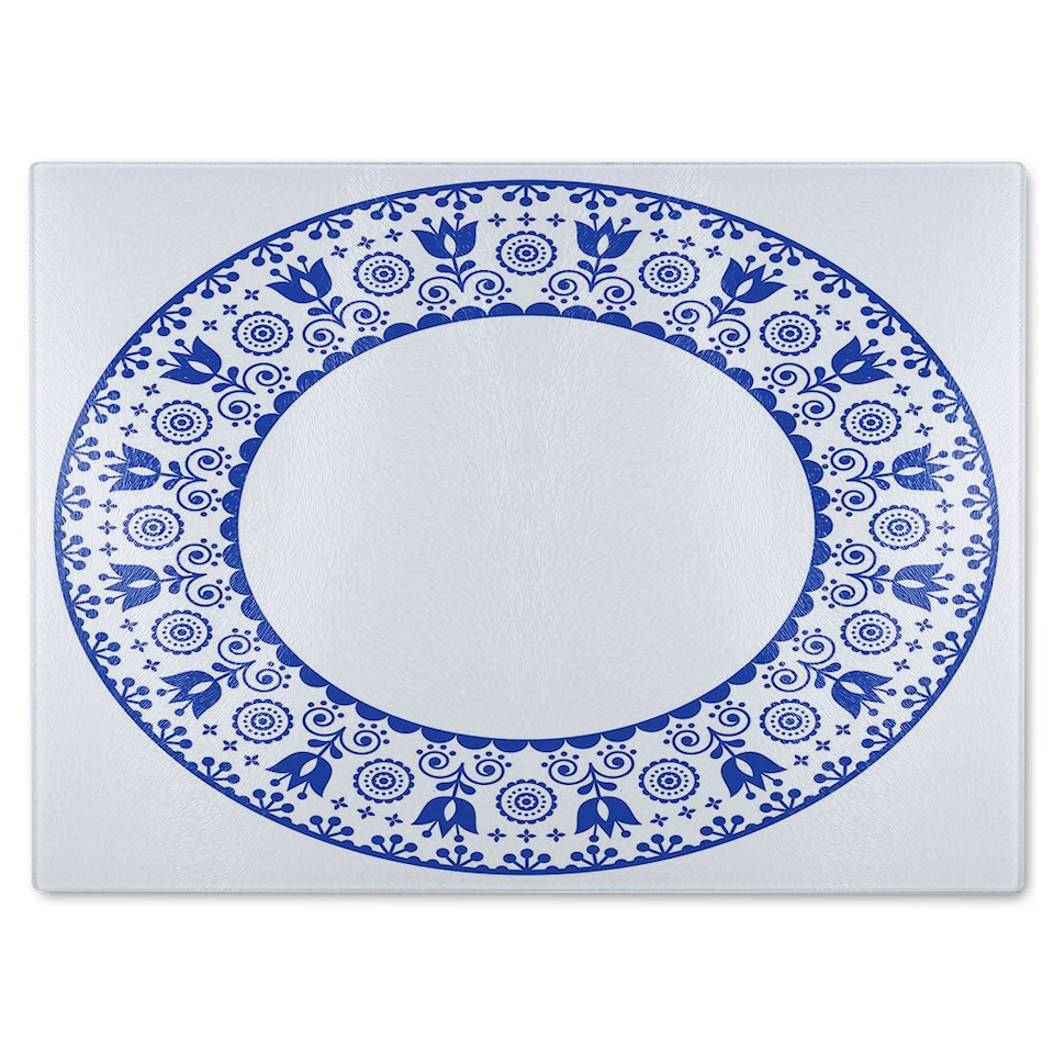image 1 of Folk Art Glass Chopping Board | Multi