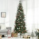 image 2 of HOMCOM 7ft Artificial Christmas Tree Holiday with Pencil Shape, Berries