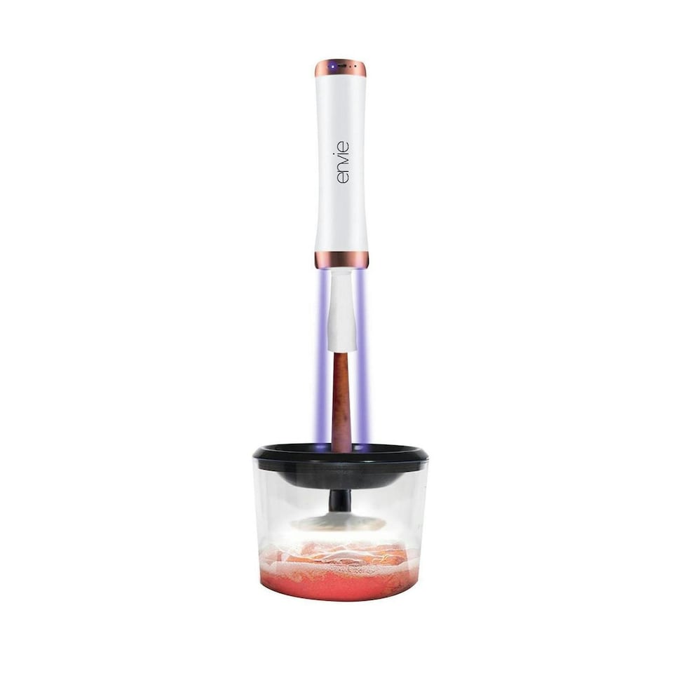 image 1 of Envie Makeup Brush Cleaner & Dryer with UV Disinfection Light, White N/A