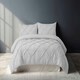 image 2 of Pintuck Pinch Pleated Polycotton Duvet Cover And Pillowcase/s Set Bed Linen Silver | Silver | Super King