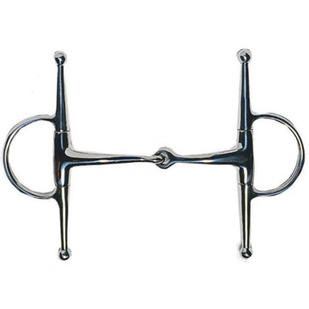 Korsteel Stainless Steel Jointed Full Cheek Snaffle Bit II - Silver - 5in
