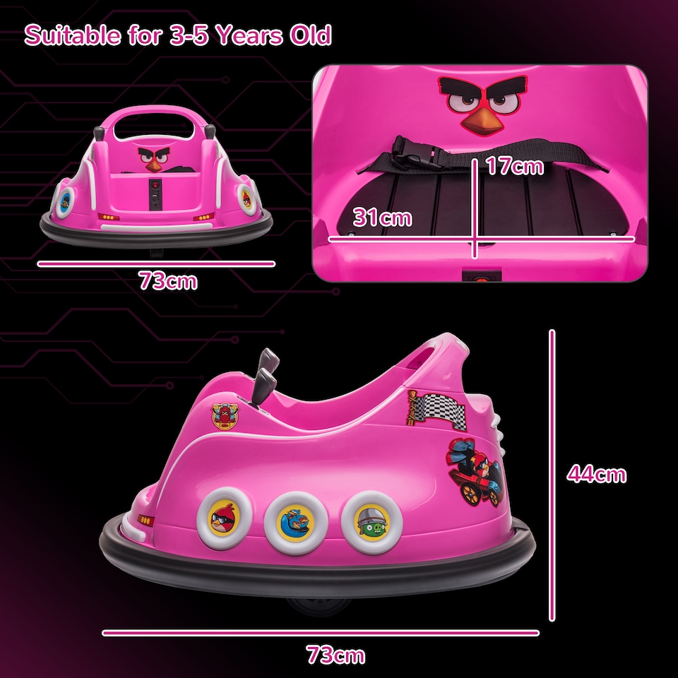 image 1 of AIYAPLAY Licensed Bumper Car for Kids with Joysticks, Remote, Pink