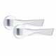 image 3 of Golden Grace 4 Sets Modern Aura Design Premium Door Handles on Round Rose in Polished Chrome with 2.5" Latch and 1 Pair of Ball Bearing Hinges | Chrome | 4 Set