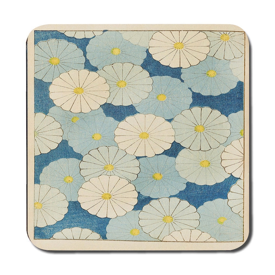 image 1 of 12 Piece Placemat And Coaster Set With Designer Artwork And Wood Bottom