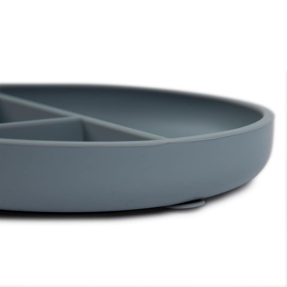 image 1 of Tiny Dining Baby Divided Silicone Suction Plate - Tradewinds | Blue | Tradewinds