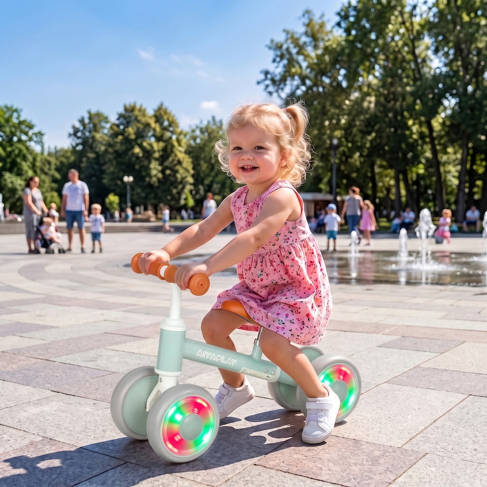 image 1 of AIYAPLAY Baby Balance Bike for 1-2 Years Old, Light-up Toddler Balance Bike