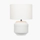 image 3 of White Geo Textured Ceramic Table Lamp