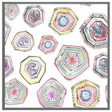 Hand painted multicolour watercolour  geometrical pattern (Picutre Frame) Grey | XS