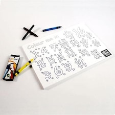 123 Colouring Themed A4 Colouring sheet With 4 Crayons