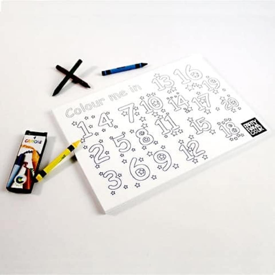 123 Colouring Themed A4 Colouring sheet With 4 Crayons