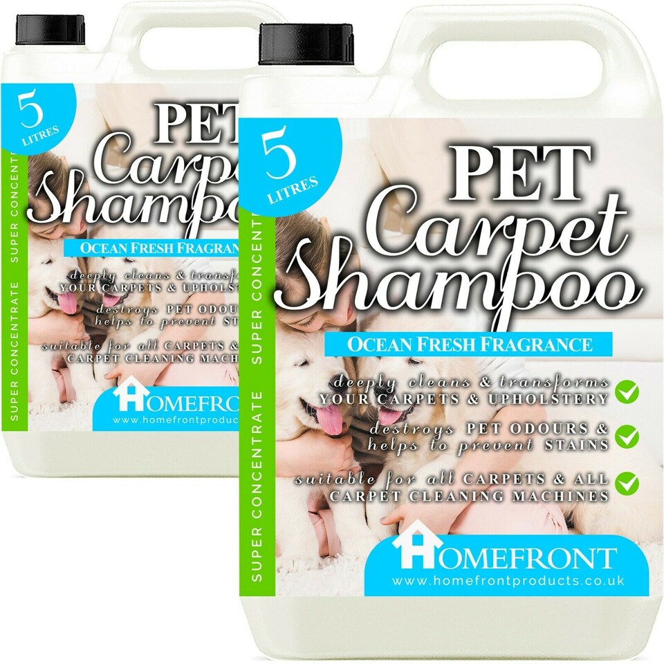 Homefront Pet Carpet Shampoo - Deeply Cleans to Remove Dirt, Nasty Odours and Stains, Breaks Down Salts and Pet Deposits 10L
