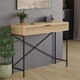 image 5 of Naive 1 Drawer Console Table Sapphire Oak with Black Metal Frame Brown