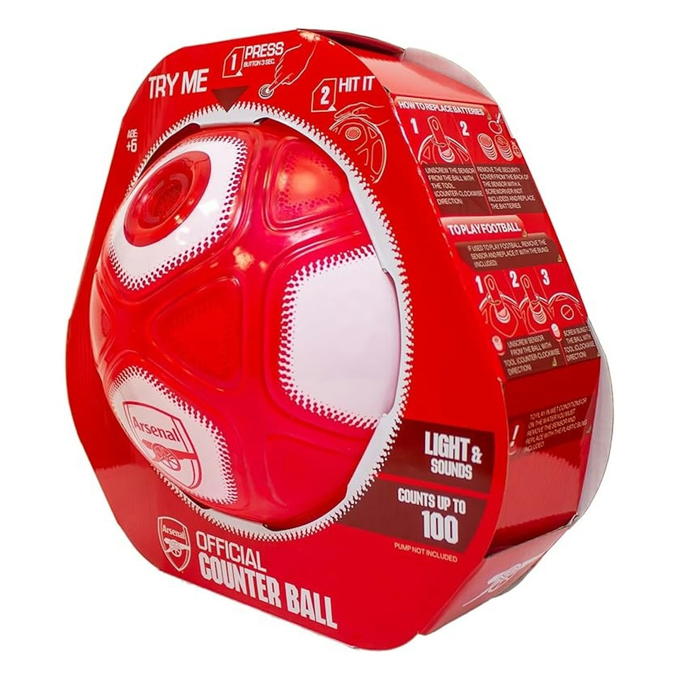 image 1 of Arsenal FC Smart Ball Counter Football - Red/White - One Size Red