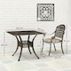 image 7 of Outsunny 5 Pieces Cast Aluminium Garden Dining Set with Parasol Hole, Bronze 