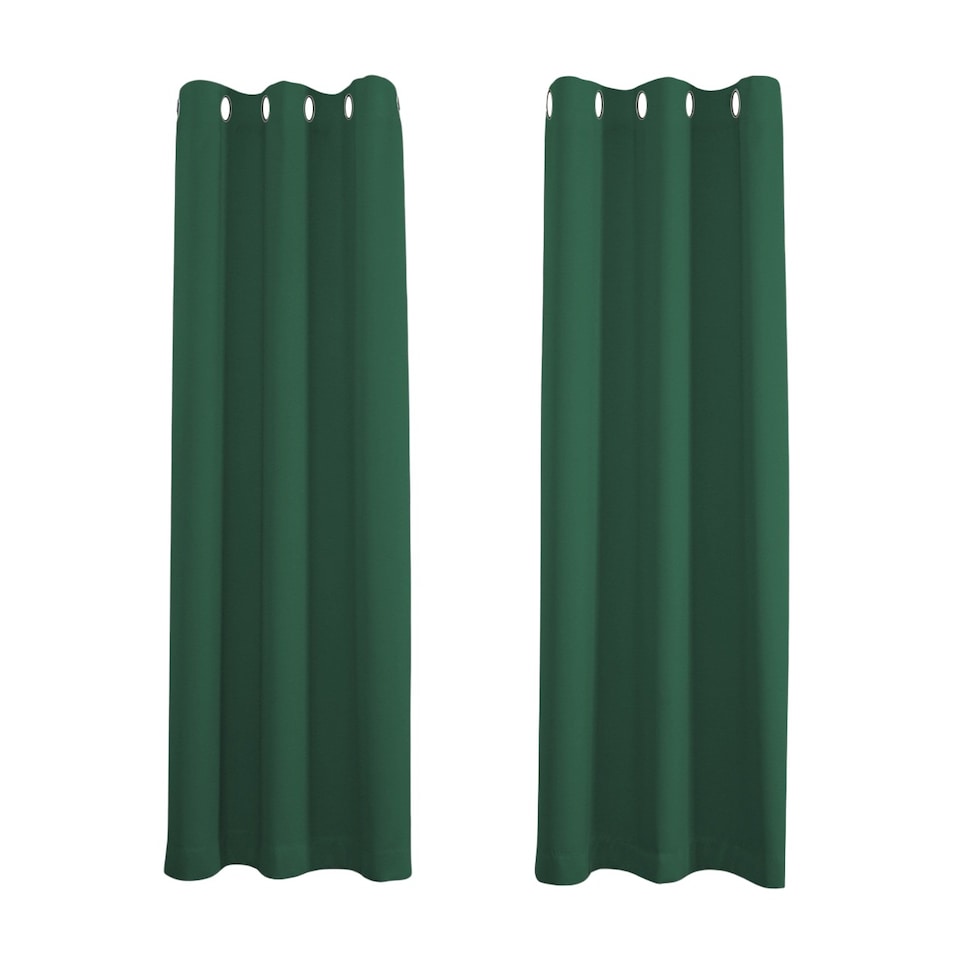 image 1 of Forest Green Blackout Curtains - Dark Thermal Eyelet - 46 x 54 Drop - 2 Panel | Green | One Size