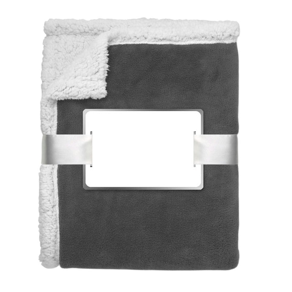image 1 of MidOcean Zermatt Coral Fleece Blanket - Grey - One Size | Grey | One Size