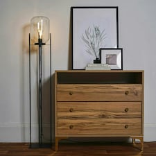 ValueLights Dawlish Matt Black Floor Lamp