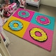 image 4 of Set doughnut sweet food, donut cartoon pop art style (Rug) Multi | S