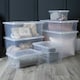 image 2 of Wham Crystal 7 x Multisize Stackable Plastic Storage Boxes with Lids Clear Clear
