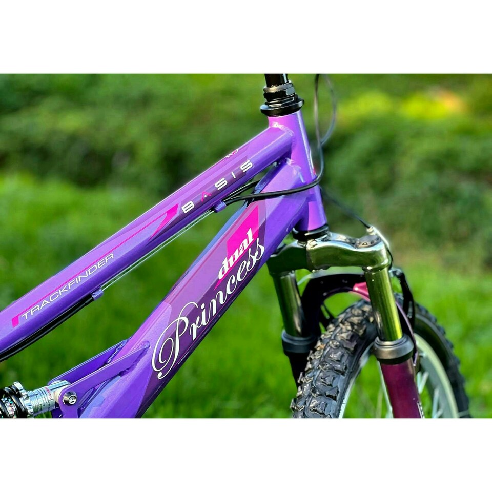 image 1 of Basis Princess 20" Girls Full Suspension Mountain Bike - Pearl Purple/Pink