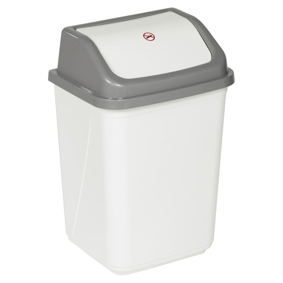 image 1 of 30L Plastic Recycling Bins with Swing Lids | White | 1