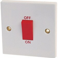 Dencon 45A Double Pole Switch to BS3676 - White/Red - One Size