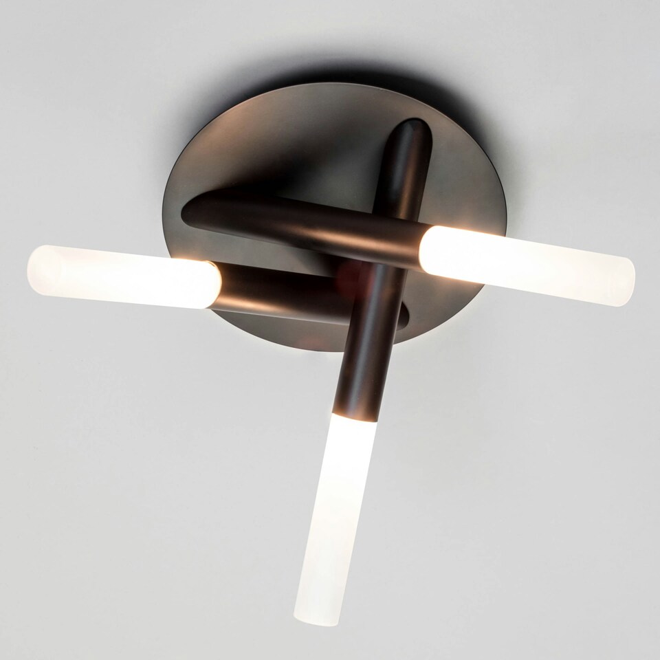 image 1 of BHS Cindy Flush Ceiling Light, Black