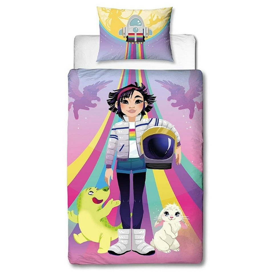 image 1 of Over The Moon Galactic Duvet Cover Set - Multicoloured - Single Multi | Single