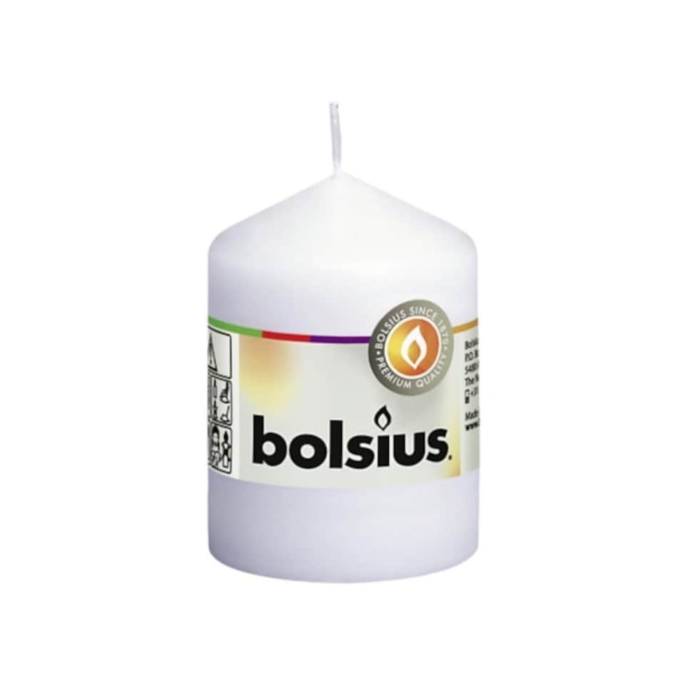 image 1 of Bolsius Pillar Candle Decorative Home Decor Round Candle Unscented White