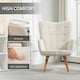 image 3 of HOMCOM Upholstered Tufted Wingback Armchair with Seat Padding, Cream White