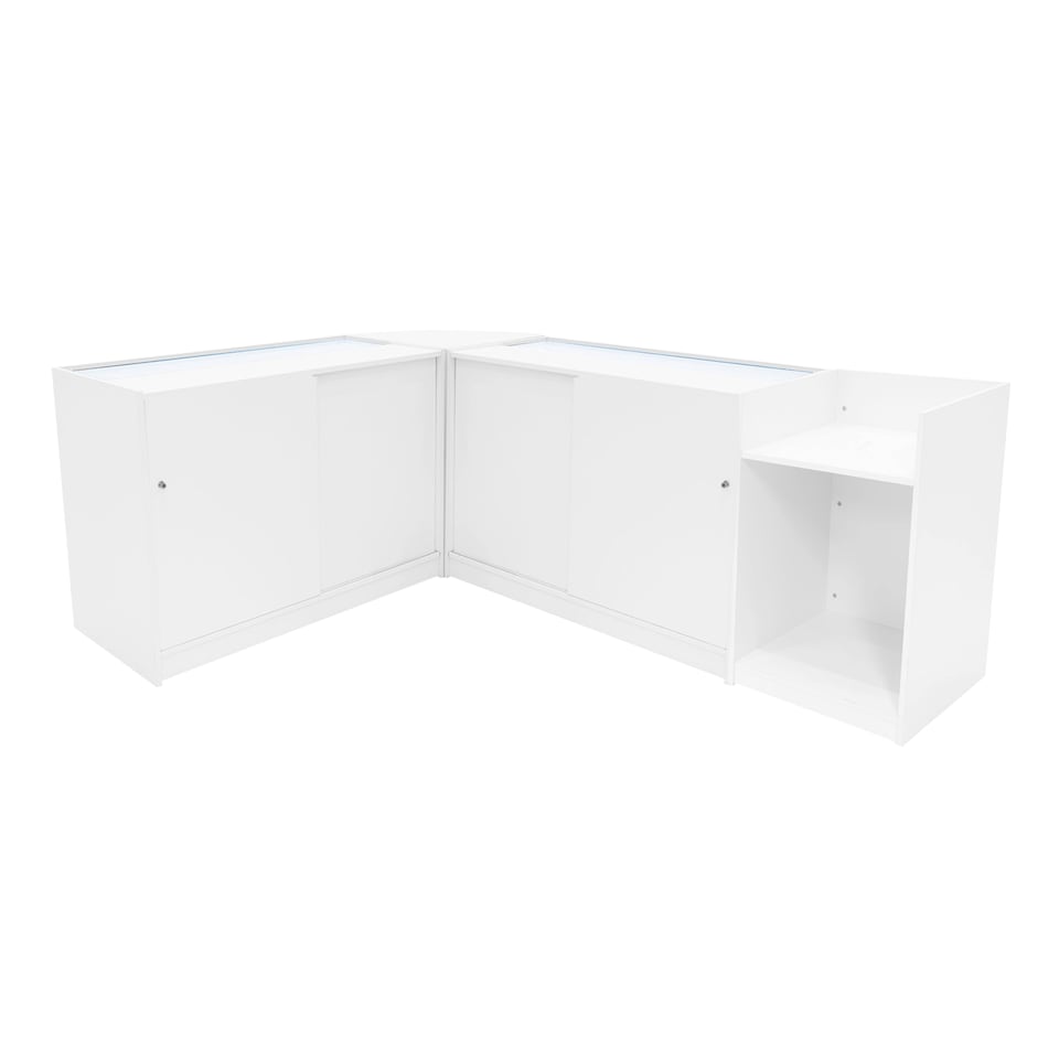 image 1 of Hyperion LED Shop Counter Set K1200, B1200, TB60 & LM60 - White