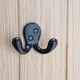 image 6 of Hammer & Tongs Double Coat Hook - W70mm x H50mm - Black | Black | Black | One Size