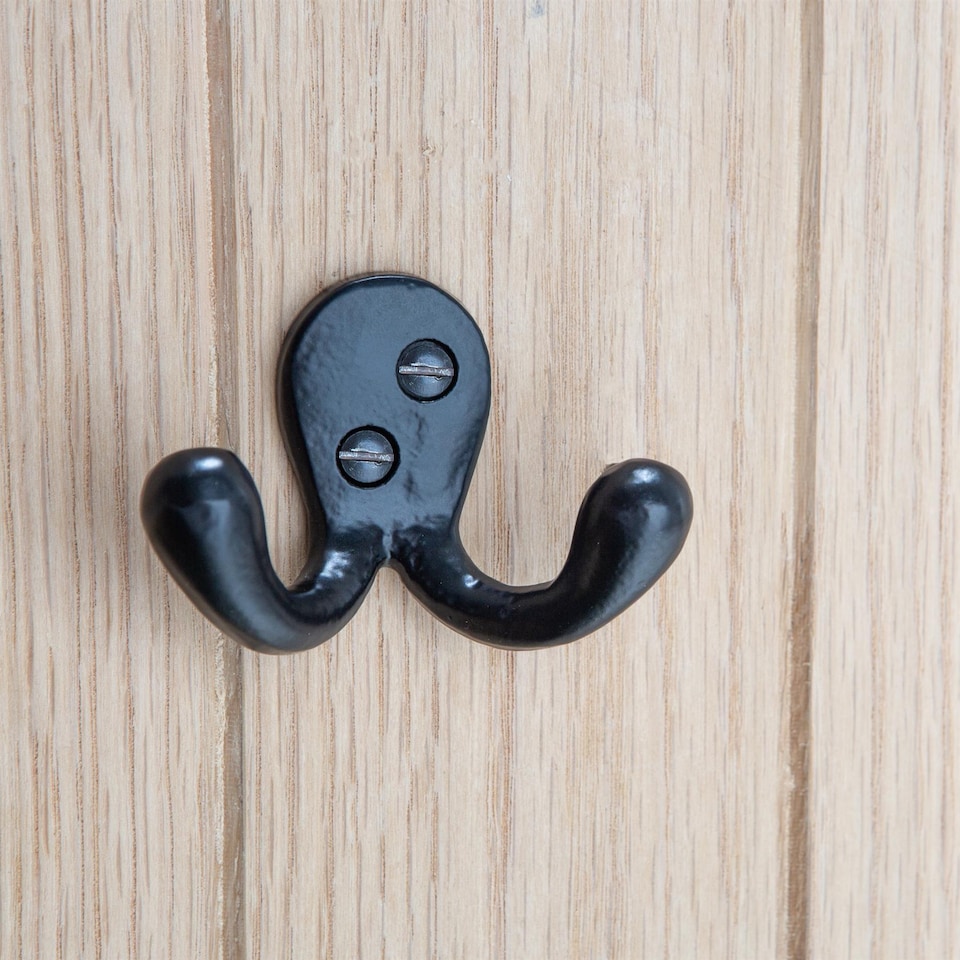 image 1 of Hammer & Tongs Double Coat Hook - W70mm x H50mm - Black | Black | Black | One Size