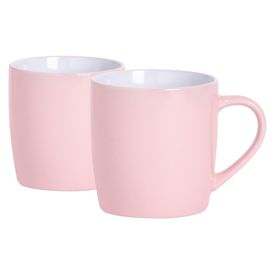 image 1 of Argon Tableware Coloured Coffee Mugs - 350ml - Pink - Pack of 2 | Pink | Pink | 2