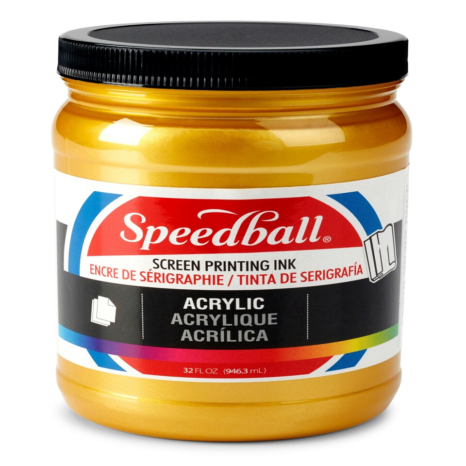 Speedball Acrylic Screen Printing Ink, Gold, 32oz