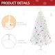image 5 of HOMCOM 6ft Snow Artificial Christmas Tree w/ Metal Stand Decorations Home White