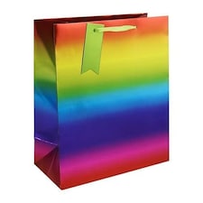 Metallic Rainbow Ombre Large Gift Bag 33cm | Multi | 1