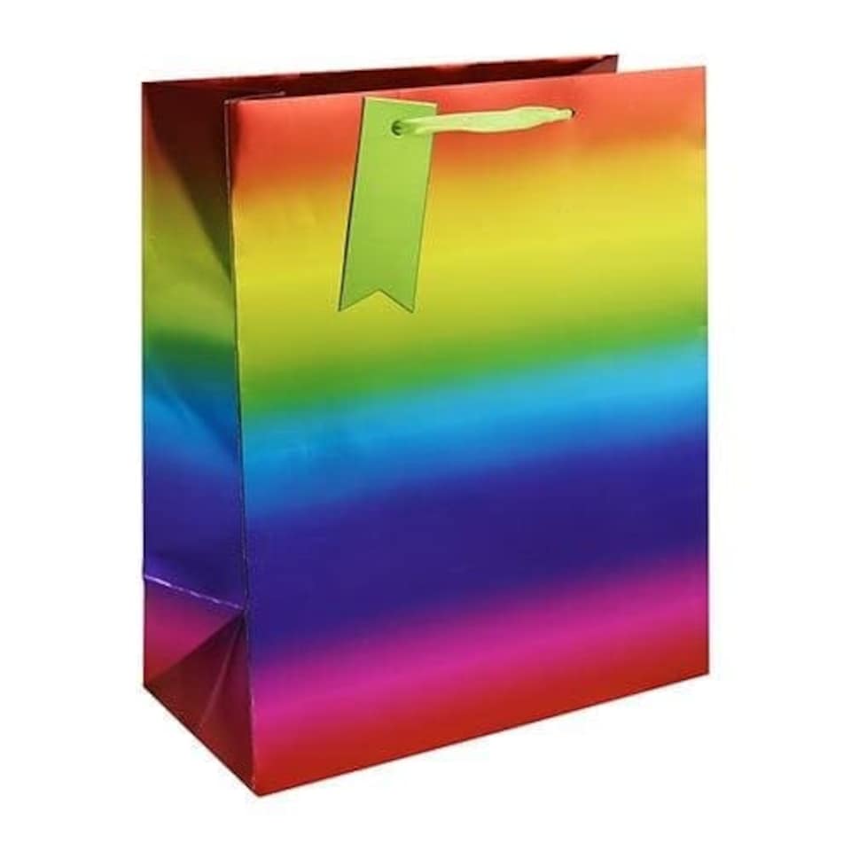 Metallic Rainbow Ombre Large Gift Bag 33cm | Multi | 1