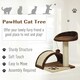 image 2 of PawHut Cat Tree Scratching Post Activity Centre Climber Hanging Ball Brown